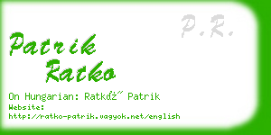 patrik ratko business card